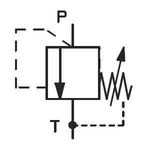 Hydraulic pressure relief valve direct operated symbol